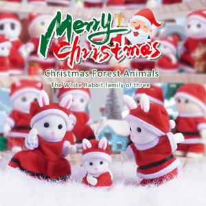 크리스마스 숲 가족 순록 토끼 양 동물 시뮬레이션 인형 집 Playset 놀이 집 장난감 액세서리 어린이를위한 크리스마스 선물