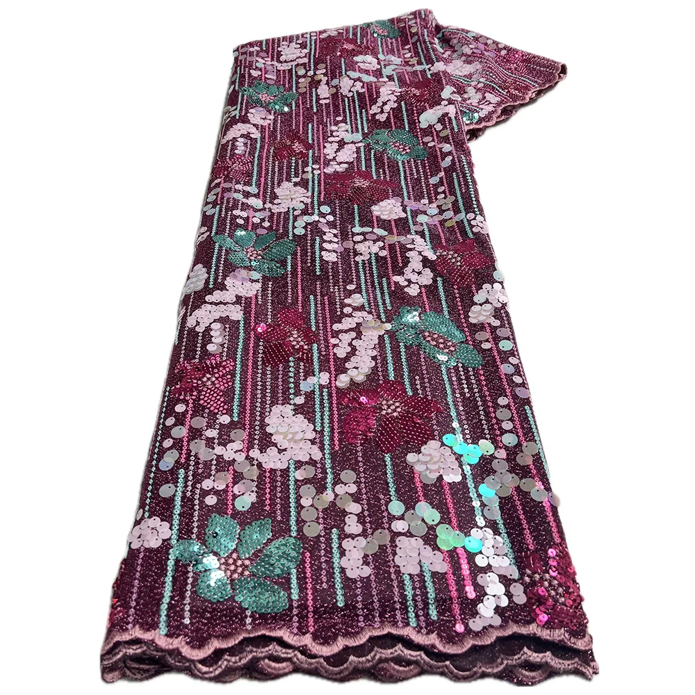 아프리카 플록 벨벳 오간자 레이스 질감 메쉬 얇은 명주 그물 원단, 스팽글 반짝이, 나이지리아 수시 착용 의류