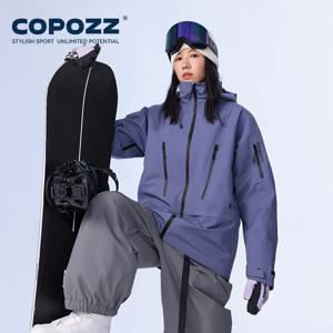 COPOZZ 겨울 따뜻한 스키 코트, 남성 트랙수트, 후드 스포츠 스노우보드 재킷, 산악 여성 아웃웨어, 방풍 스키 의류