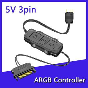 5V 3PIN ARGB 컨트롤러 SATA 인터페이스 연장 케이블 라이트 컨트롤러 어댑터 (PC 팬 CPU 쿨러 팬 라이트 스트립 용)