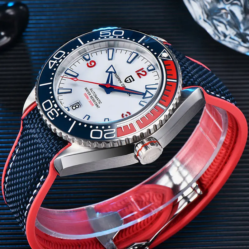 PAGANI 디자인 클래식 럭셔리 남성 자동 시계 사파이어 유리 기계 손목 시계 스테인레스 스틸 100M 방수 시계