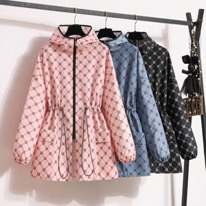 성인용 후드 윈드브레이커 긴 소매 아우터웨어 방수 오일 방지 작업복 허리 조임 재킷 봄 가을용