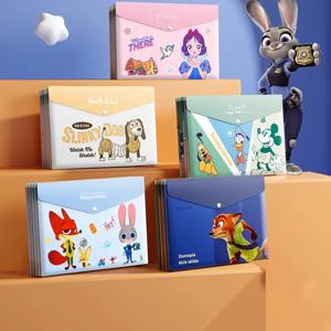 5pcs 디즈니 A4 파일 가방 미키 토이 스토리 Zootopia 정보 파일 아카이브 보관 가방 Office 편지지 용품 도매