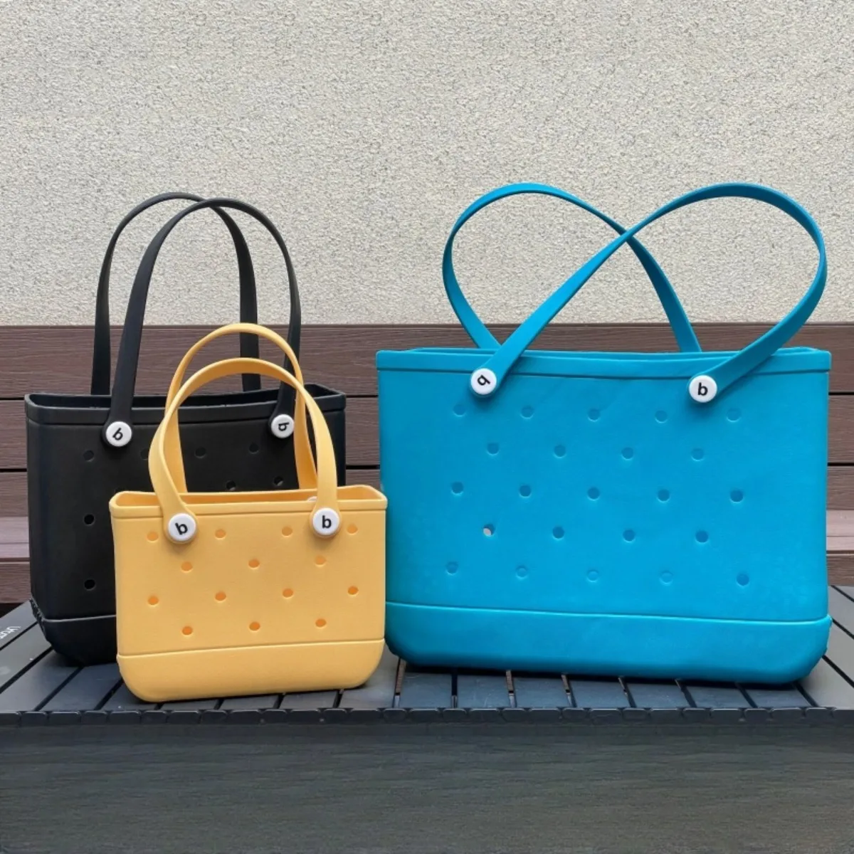 S/M/L 비치 가방 EVA 방수 고무 여행 피크닉 보관 바구니 여성 쇼핑 숄더 핸드백 젤리 주머니 악어 비치 토트 백