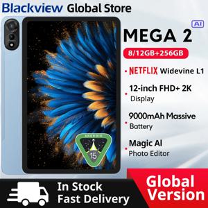 Blackview MEGA 2 태블릿 12인치 2K 디스플레이 Widevine L1 안드로이드 15 24GB(8+16) 256GB 9000mAh AI 메인 카메라 패드 PC
