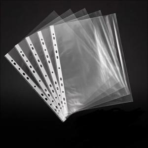 20PCS A4 투명 PVC 시트 다목적 파일 11 홀 루스 리프 페이지 문서 파일 용지 용 펀치 포켓 폴더 시트 보호기