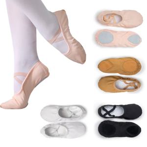여자 여자 발레 슬리퍼 성인 발레 신발 분할 단독 체조 훈련 신발 부드러운 캔버스 어린이 발레리나 댄스 신발