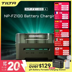 소니 NP-FZ100/NP-FW50용 TILTA 카메라 배터리 휴대용 충전 스테이션, LUMIX DMW-BLK22, EN-EL15, LP-E6, NP-W235(4채널)용
