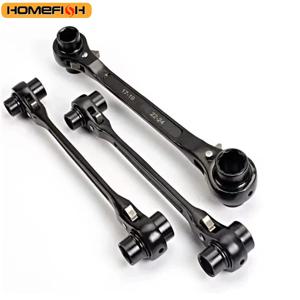 1pc 8 in 1 개 뼈 래칫 렌치 세트, 양면 자동, 조절 가능한 강철, 다기능, 매우 유용하고 쉬운 작업용