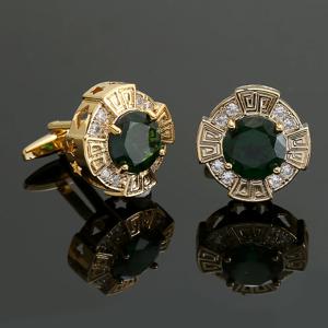 남성용 프렌치 커프스 버튼, 명품 구리 스터드, 남성 셔츠 액세서리, 크리스탈 지르콘 슬리브 커프스 타이 셔츠 버튼