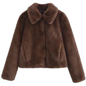 가을 겨울 신상 여성용 루즈핏 다용도 인조 퍼 효과 재킷 코트 2024 유행 아우터웨어 레귤러 길이