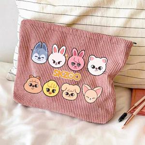 Skzoo 화장품 가방 여성 코듀로이 여행 메이크업 가방 미니 립스틱 파우치 세면 용품 주최자 메이크업 가방 여성 클러치 선물