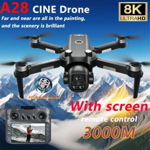 새로운 A28 RC 드론 8K 전문가용 HD 카메라 비행기 비디오 UAV 스크린 리모컨 쿼드콥터 드론 장난감 어린이 성인 선물