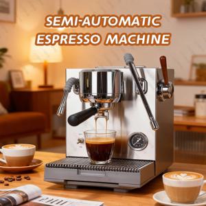 CAFOVO E120 9바 상업용 듀얼 보일러 에스프레소 머신 ULKA 펌프 OPV 시스템 OLED 디스플레이 카페 커피 메이커 220V