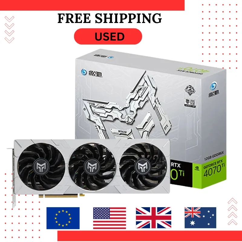 중고 갤럭시 그래픽 카드 RTX 4070Ti 메탈 마스터 OC 12GB GDDR6X 192비트 RTX 4070Ti 12VHPWR 게이밍 GPU 비디오 카드