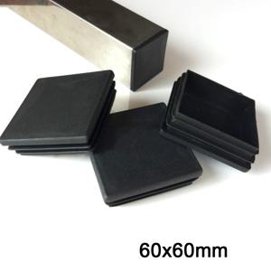 1/2/4pcs 60x60mm 정사각형 플라스틱 블랭킹 엔드 캡 튜브 파이프 삽입 플러그 마개 검정/흰색