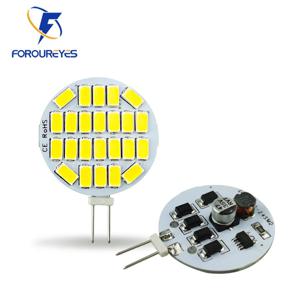 AC12V 24V LED G4 라운드 스포트라이트 전구 2W 3W 5730 15/24led 깜박임 없음 범위 후드 조명 20W 할로겐 램프 교체