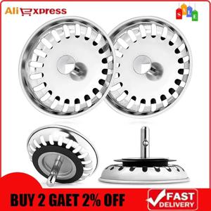 1 * 스테인레스 스틸 주방 싱크 스트레이너 80/82/84mm 주방 물 분지 싱크 드레이너 스트레이너 바구니 폐기물 플러그 스토퍼 필터