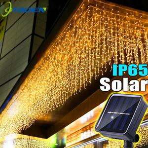 태양 커튼 고드름 빛 3.5M 처마 장식 야외 요정 문자열 조명 웨딩 파티 크리스마스 계단 장식 정원 Garlands