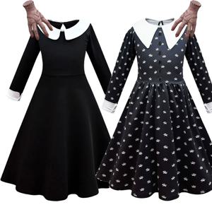 어린이 Addams 드레스 어린이 댄싱 판타지 베이비 프릴 가족 크리스마스 레이어드 의류, 할로윈 코스튬 코스프레
