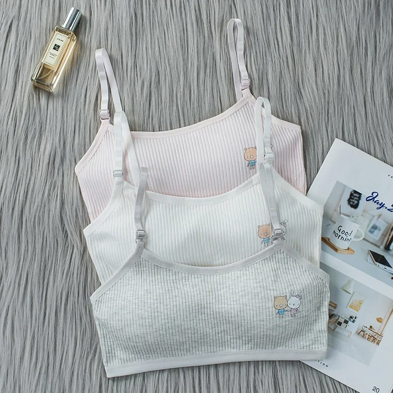 8-16 세 어린이 브래지어 어린 소녀 속옷 십대 훈련 브래지어 여성 코튼 키즈 귀여운 브래지어 튜브 탑 소녀의 스포츠 브래지어