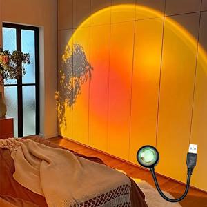 미니 RGB 분위기 야간 조명, USB 일몰 프로젝션 램프, 틱톡 사진, 셀카 파티, 홈 거실, 침실 장식