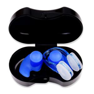 수영 실리콘 귀마개 코 클립 세트 방수 나선형 귀마개 박스형 성인 초보자 수영 장비 실리콘 귀마개 L