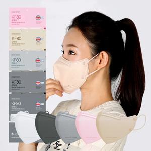 [50매] 굿매너투디 KF80 새부리형 마스크 컬러 대형, 화이트 블랙 그레이 베이지 핑크