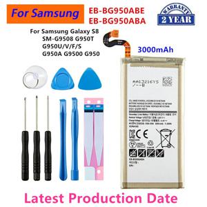 EB-BG950ABE EB-BG950ABA 배터리, 삼성 갤럭시 S8 SM-G9508 G950T G950U/V/F/S G950A G9500 G950 + 도구, 3000mAh, 신제품