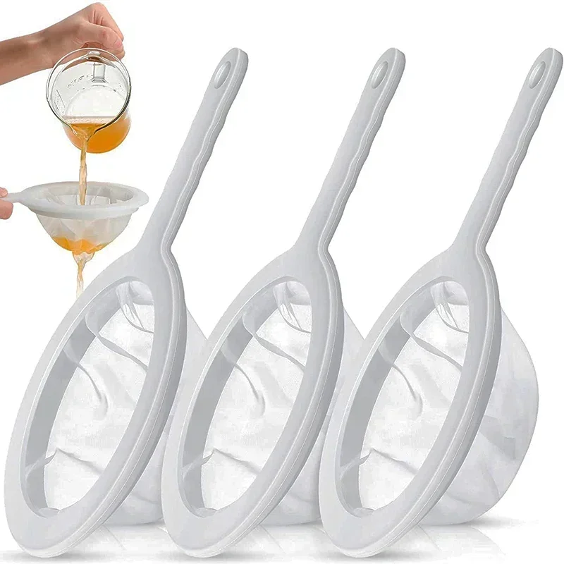 100/200/400 메쉬 재사용 가능한 나일론 울트라 파인 필터 메쉬 스트레이너 스푼 체 두유 주스 커피 식품 필터 주방 소쿠리