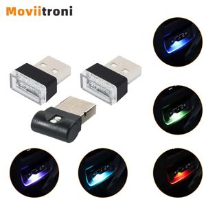 USB LED 자동차 인테리어 조명, 미니 분위기 야간 램프, 자동 주변 침실 복도 장식, 2 개