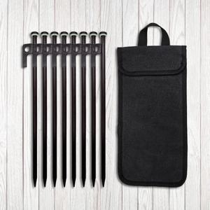 8개입 야간 조명용 지면 못, 야외용 두껍고 긴 지면 못, 캠핑 텐트 방풍 고정용 지면 못, 캐노피 스틸 못 세트