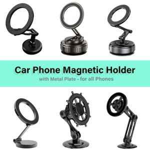 맥세이프 대시보드용 차량용 강력 자석 거치대, 아이폰 17 16 샤오미용 접이식 블랙 메탈 스탠드