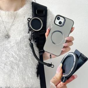 프리핸즈 마그네틱 벨트 클립 거치대, 휴대폰 거치대 배낭 클립, 금속 후크 용수철 로프, 맥세이프 아이폰 액세서리