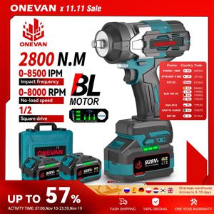 ONEVAN 2800N.M 브러시리스 전기 임팩트 렌치 1/2인치 무선 스크루드라이버 렌치 파워툴 (마키타 18V 배터리 핀용)