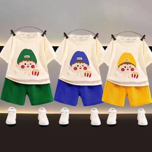 아기 옷 여름 어린이 캐주얼 세트 귀여운 패션 정장 유아상의와 반바지 두 조각 세트