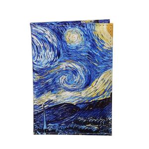 패션 경량 여성 남성 PU 가죽 여행 별이 빛나는 하늘 여권 커버 지갑 풍경 보호 여권 카드 홀더 케이스