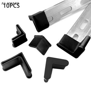 10개 L자형 고무 베이스 미끄럼 방지 발 패드 슬롯형 앵글 바 삼각형 발판 선반 철제 침대 발 커버 보호 고무 슬리브