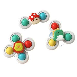 3종 세트 흡착판 회전 만화 동물 스피너 장난감, 어린이용 창문, 유아용 식탁 의자 트레이, 욕조 테이블, 여행용, 어린이 선물