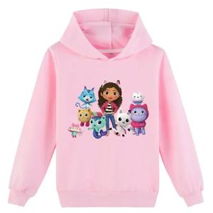 Gabbys 인형 집 후드 어린이 봄 가을 새로운 어린이 긴 소매 코트 소년 Gabbys 고양이 운동복 소녀 캐주얼 의류