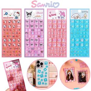 Sanrio 헬로 키티 만화 3D 사각형 스티커 애니메이션 전화 노트북 수하물 장식 크리 에이 티브 DIY 라인 석 데칼 어린이 장난감 선물