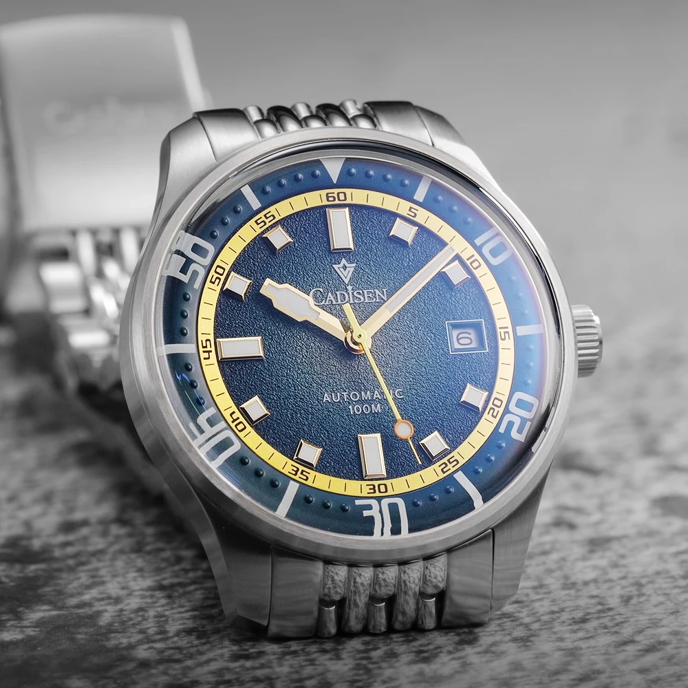 CADISEN 자동 기계식 시계 남자 실버 비즈니스 캐주얼 방수 시계 일본 MIYOTA 8215 무브먼트 돔형 유리 남성용 시계
