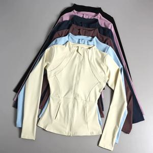 여성용 새로운 요가복, 긴팔 런닝, 피트니스, 슬리밍, 다용도 요가 재킷, 트레이닝 스포츠 탑, 재킷