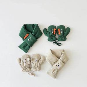 새로운 아기 남아 여아 목 스카프 장갑 한국 어린이 겨울용 스카프 모자 장갑 멀티피스 세트 도매