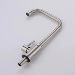 스테인리스 스틸 주방 수도꼭지 싱글 레버 홀 탭 냉수 싱크 수도꼭지 싱글 핸들 데크 장착형 수도꼭지(호스 미포함)