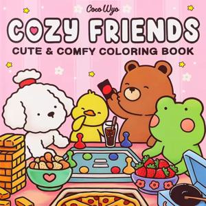 할로윈 색칠책 COZY FRIENDS 성인과 청소년을 위한 색칠책, 할로윈 선물용으로 사랑스럽고 무서운 생물들로 가득 차 있습니다.