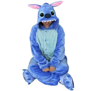 Kigurumi 스티치 Onesies 만화 잠옷 성인용 여성 남성 동물 잠옷 Homewear 크리스마스 할로윈 코스프레 파티 의상