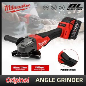 밀워키 앵글 그라인더 125MM 연마 절단기 그라인더 패들 스위치 논락 고출력 전동 무선 공구