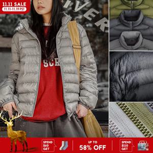 마덴 여성용 다운 재킷 90% 화이트 덕 다운 경량 패딩 스탠드 칼라 따뜻한 이너 레이어 캐주얼 보온 코트 겨울용