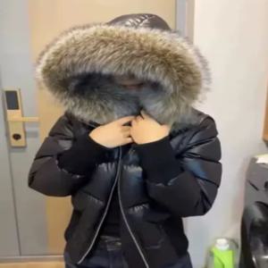 인조 모피 후드 여성 패딩 코튼 코트 지퍼 리브드 커프스 헴 풀 슬리브 재킷 여성용 2025 가을 두꺼운 스트리트웨어